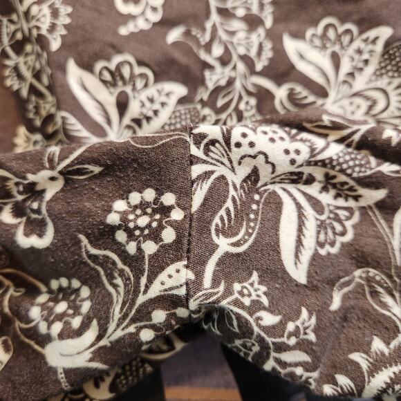 GOODCLOTHES COLLECTIONS Brown Beige Floral Damask Unlined Crop Pantsuit Women 10 - Picture 7 of 12